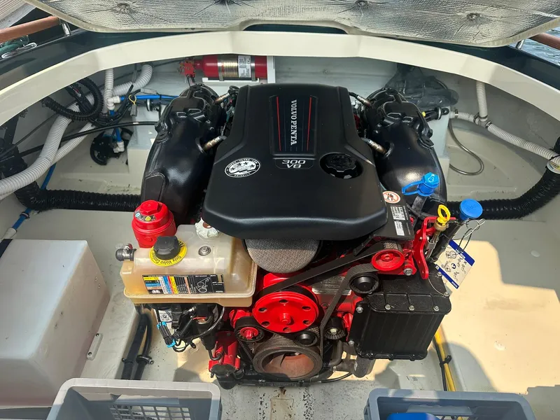 Slide: The Image of Engine compartment of 2018 Chris-Craft Capri 21 with Volvo Penta V8 300 engine. - 18