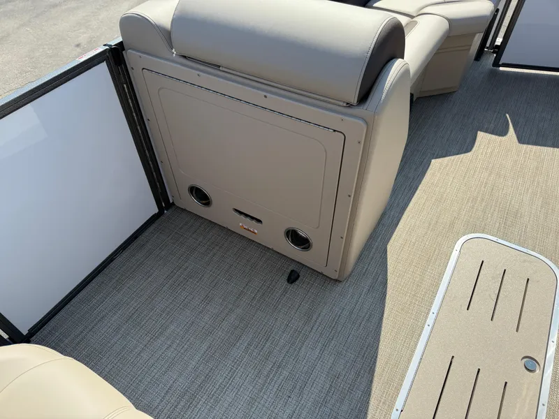 Slide: The Image of 2026 Bentley Pontoons Legacy 223 Navigator interior seating and flooring detail. - 38