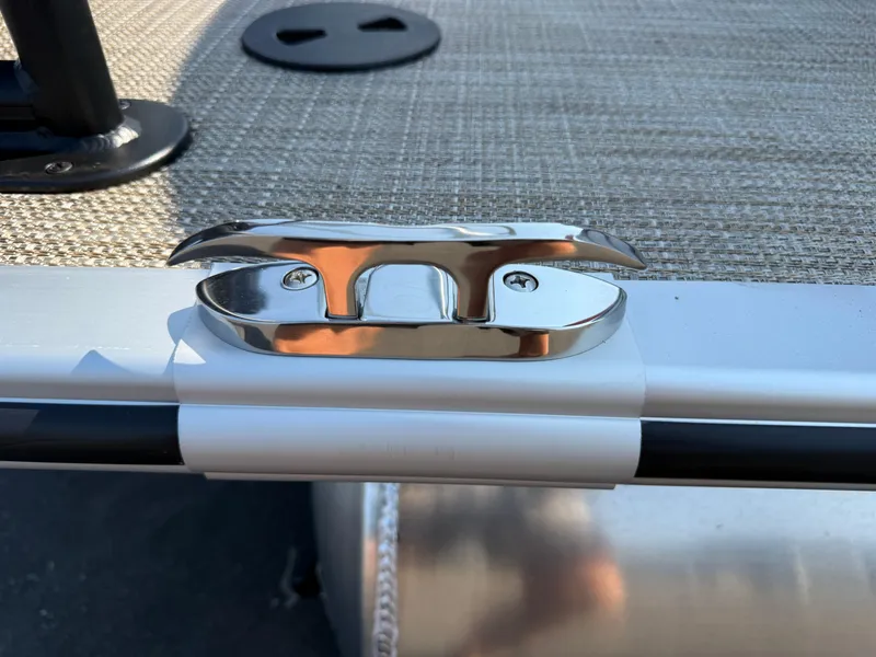 Slide: The Image of Chrome cleat on Bentley Pontoons Legacy 223 Navigator, 2026 model. - 7