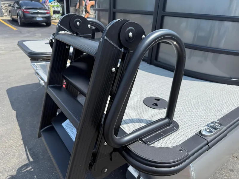 Slide: The Image of 2026 Bentley Pontoons Legacy 200 Navigator with a sturdy boarding ladder. - 6