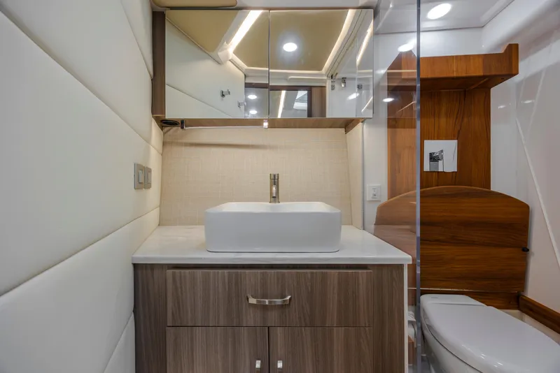 Slide: The Image of Luxurious bathroom interior of 2022 Regal 36 Grande Coupe yacht. - 48