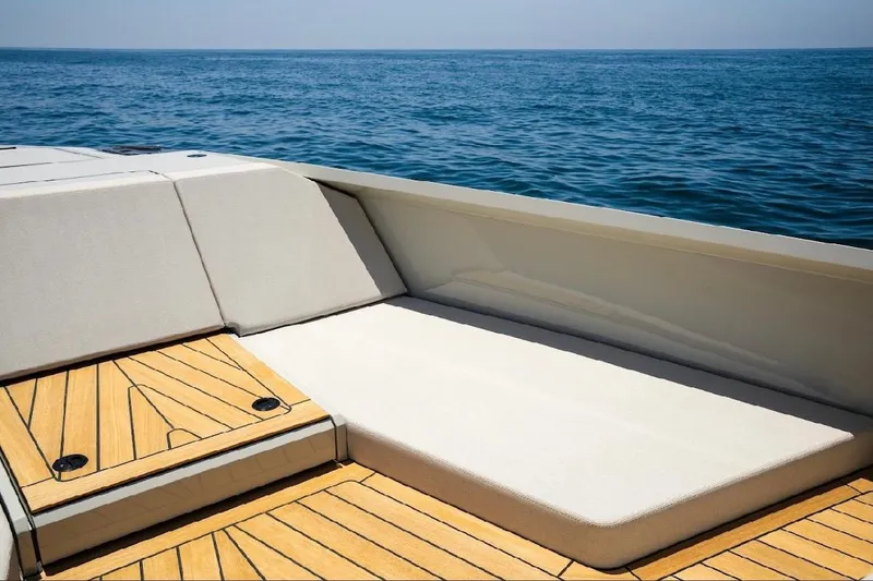 Slide: The Image of Luxurious deck of 2025 Maori 54ft XL yacht with ocean view. - 16