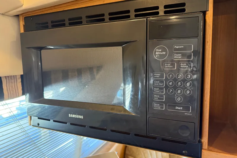 Slide: The Image of Samsung microwave in 2000 Bayliner 3988 Command Bridge Motoryacht kitchen. - 15