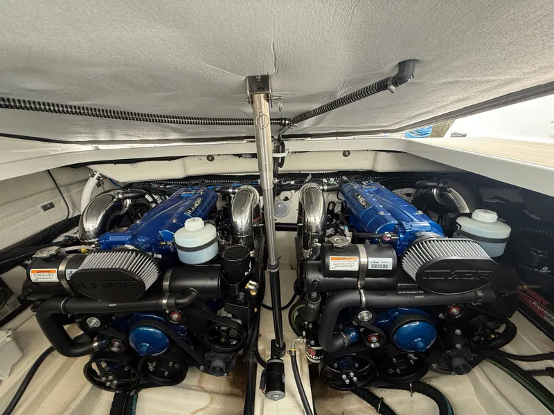Slide: The Image of 2024 Formula 350 Crossover Bowrider engine compartment with dual high-performance engines. - 41