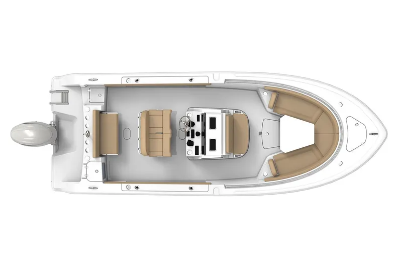 Slide: The Image of Manufacturer Provided Image: 2024 Sportsman Open 232 Center Console boat, top view layout. - 8