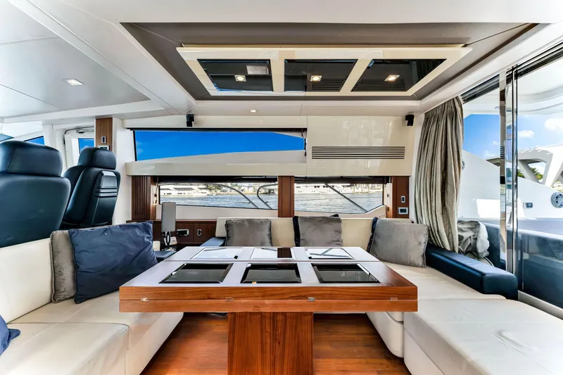 Slide: The Image of Luxurious interior of 2012 Sunseeker 74 Sport Yacht with elegant seating and modern design. - 21