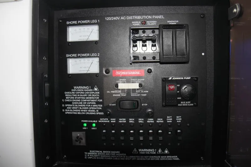 Slide: The Image of Electrical distribution panel on a 2023 Aviara AV40 OB boat. - 6