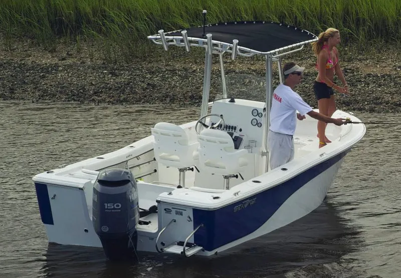 Slide: The Image of Manufacturer Provided Image: 2013 Sea Fox 199 Commander boat with Yamaha 150 engine on water. - 8