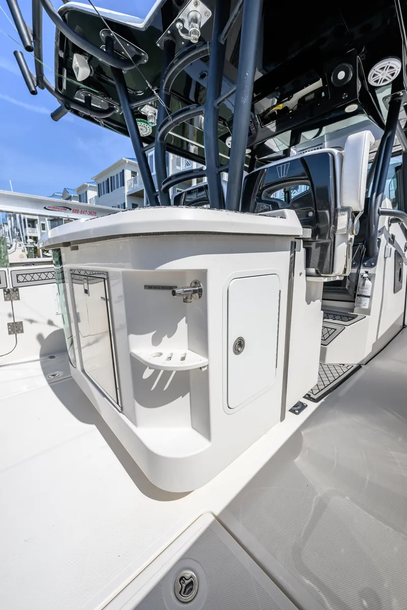 Slide: The Image of 2019 Wellcraft 352 Fisherman boat interior with sleek design and modern amenities. - 25