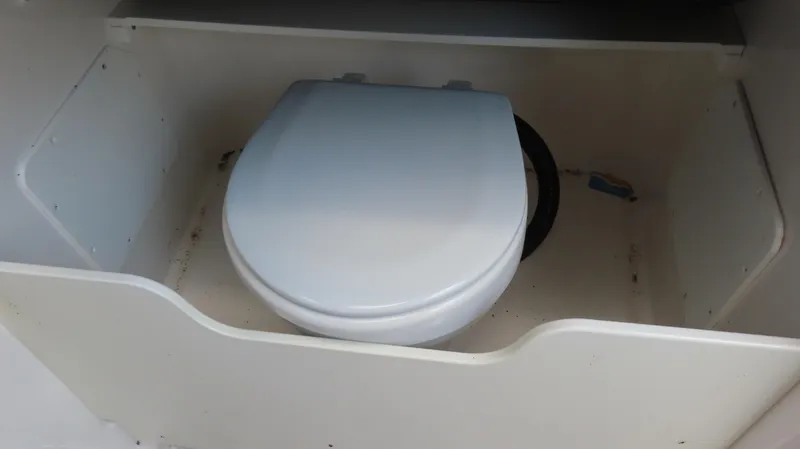 Slide: The Image of Toilet inside 2016 Sunsation 34 CCX boat cabin. - 28