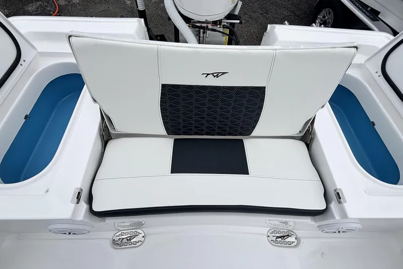 Slide: The Image of 2026 Tidewater 2300 Carolina Bay boat seat with storage compartments and stylish upholstery. - 15