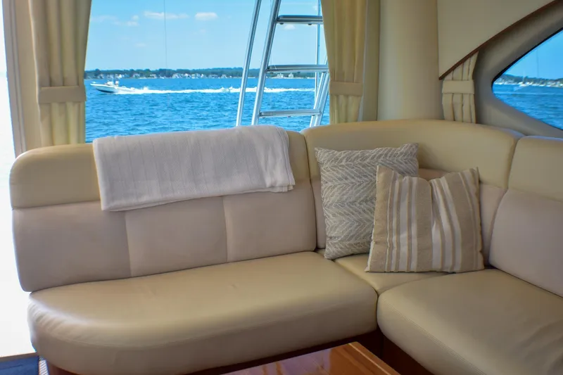 Slide: The Image of Luxurious interior of 2006 Tiara Yachts 3900 Convertible with comfortable seating and ocean view. - 18
