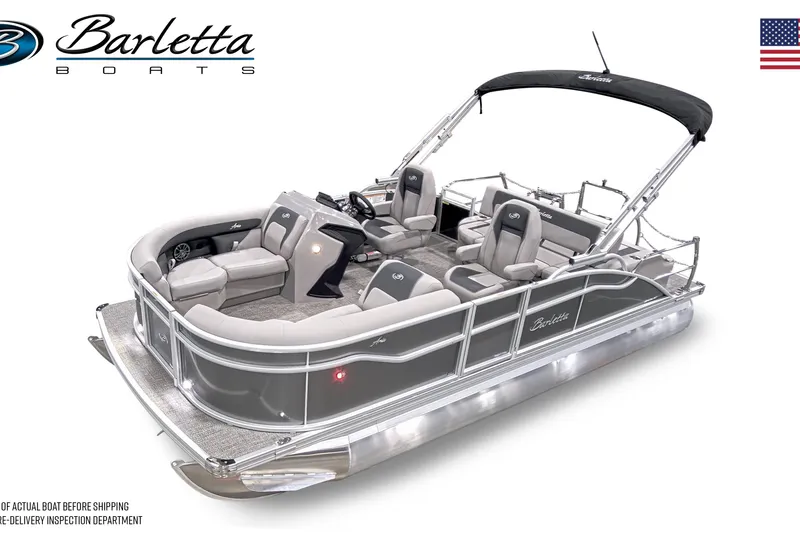Slide: The Image of 2026 Barletta ARIA 20UC pontoon boat with sleek design and comfortable seating. - 12