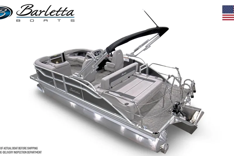 Slide: The Image of 2026 Barletta ARIA 20UC pontoon boat, sleek design, spacious seating, modern features. - 13