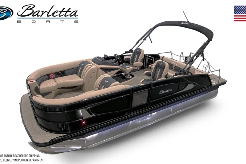 Slide: The Image of 2026 Barletta Lusso 23UC luxury pontoon boat with elegant seating and sleek design. - 15
