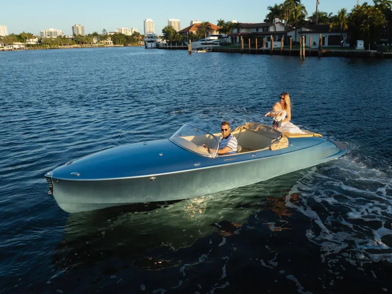 Slide: The Image of 2022 Seven Seas Yachts Hermes Speedster cruising on a sunny day with passengers onboard. - 5