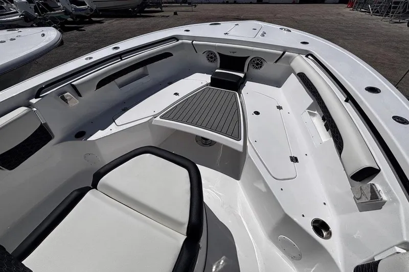 Slide: The Image of 2026 Tidewater 272 LXF boat interior with sleek seating and modern design. - 41