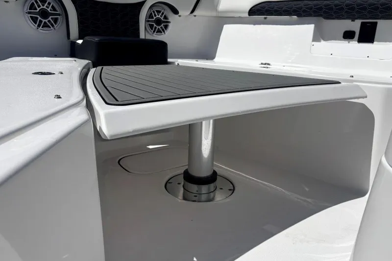 Slide: The Image of 2026 Tidewater 272 LXF boat interior with sleek seating and modern design. - 43
