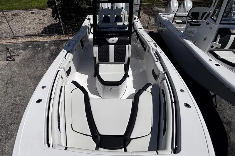 Slide: The Image of 2026 Tidewater 272 LXF boat with sleek seating and modern design. - 46