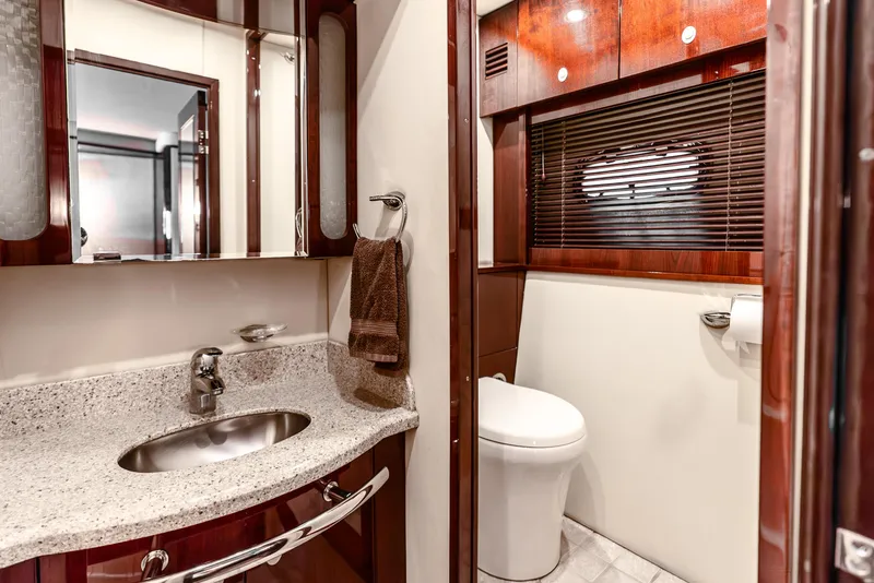 Slide: The Image of Luxurious bathroom interior of 2008 Sea Ray 60 Sundancer yacht with modern fixtures. - 22