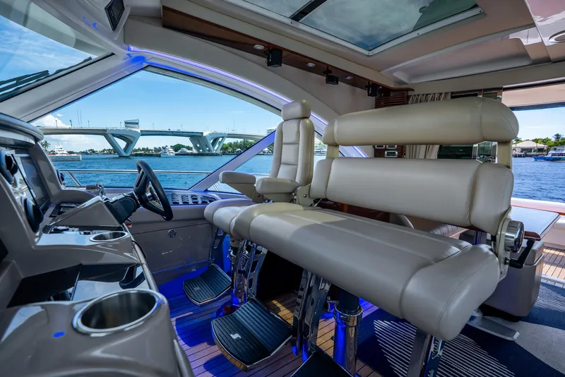 Slide: The Image of Luxurious interior of 2008 Sea Ray 60 Sundancer yacht with modern helm and seating. - 39