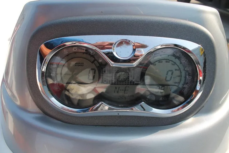 Slide: The Image of Dashboard of a 2007 Sea-Doo Speedster 150, featuring speedometer and RPM gauges. - 8