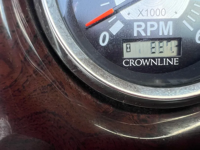 Slide: The Image of Close-up of 2006 Crownline 270 BR RPM gauge displaying 851 RPM. - 19