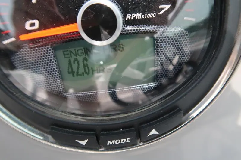 Slide: The Image of Close-up of Chaparral 23 SSi 2021 engine hour meter showing 42.6 hours. - 23