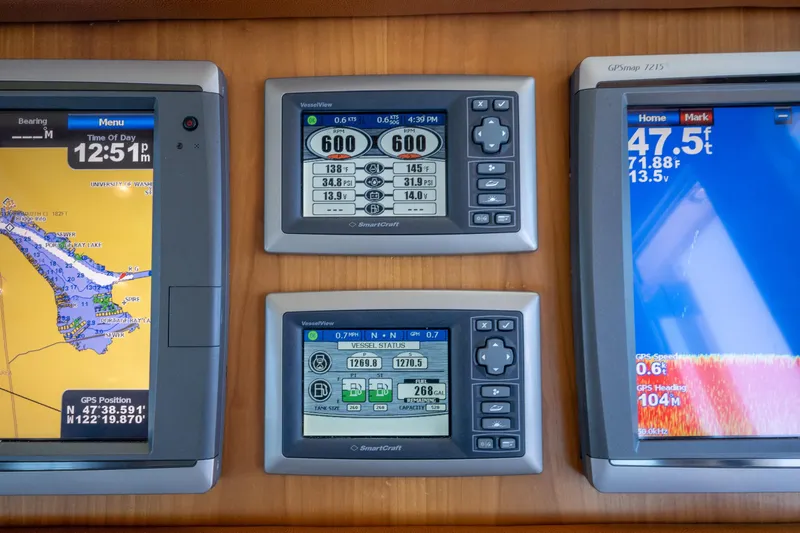 Slide: The Image of Boat navigation and monitoring screens on a 2014 Sabre 48 Salon Express. - 13