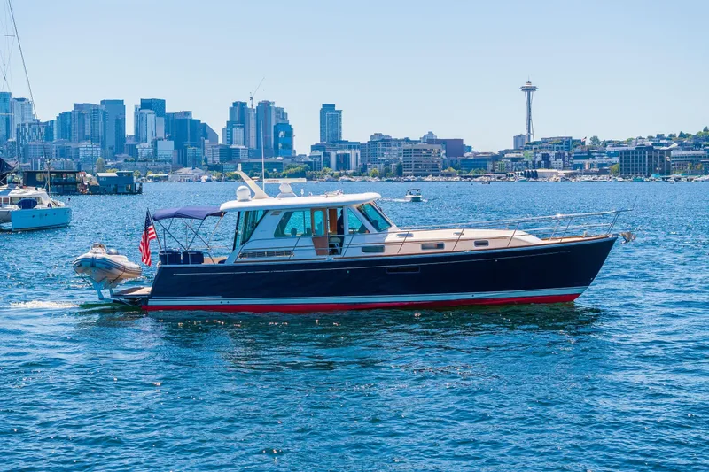 Slide: The Image of 2014 Sabre 48 Salon Express yacht cruising on Lake Union - 2