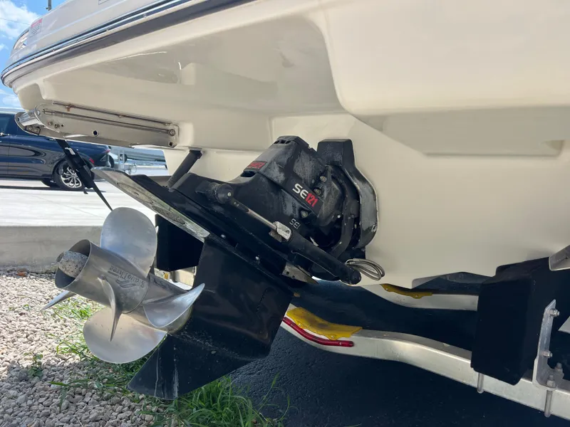 Slide: The Image of Rear view of a 2007 Sea Ray 270 SLX boat with propeller and outdrive. - 25