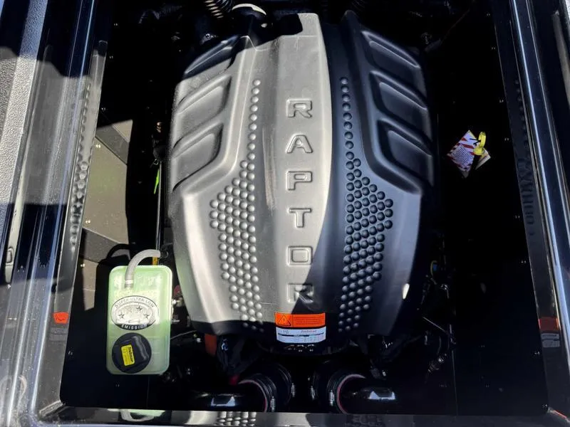 Slide: The Image of 2025 Moomba Tykon engine with Raptor branding, showcasing powerful performance features. - 2