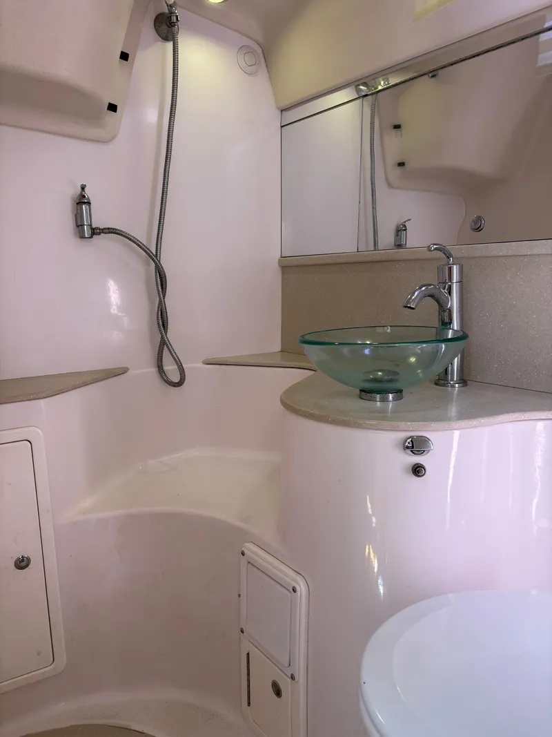 Slide: The Image of Modern bathroom in 2011 Catalina 355 yacht with glass sink and shower. - 35
