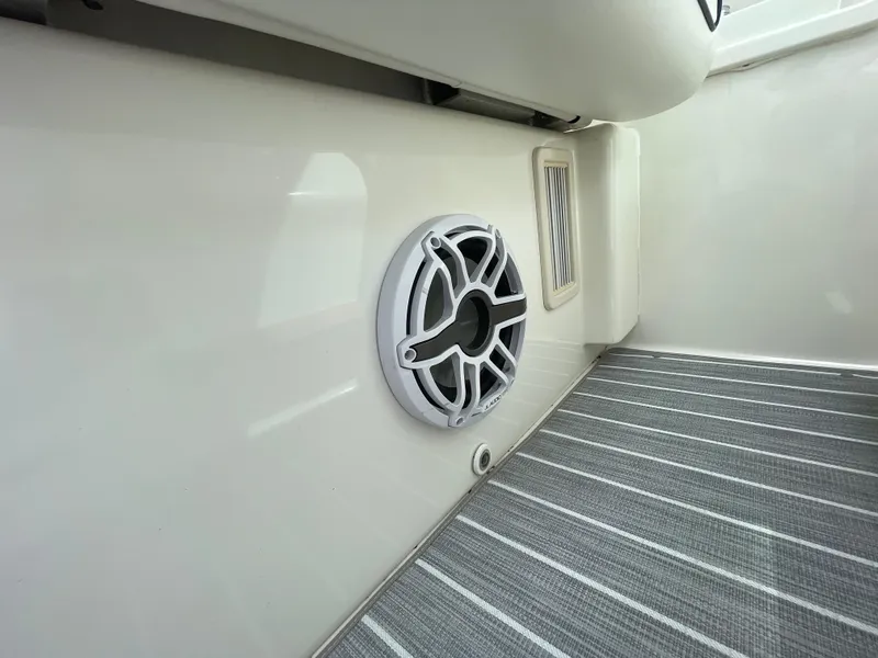 Slide: The Image of Interior of 2010 Sea Ray 450 Sundancer yacht showing bathroom and bedroom. - 25