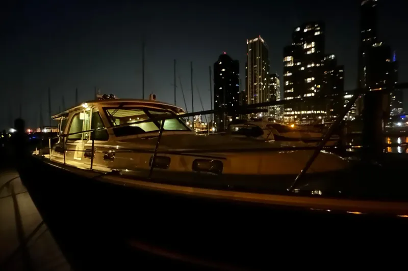 Slide: The Image of 2022 Sabre 45 Salon Express at Peterborough Lift Lock, under clear blue sky. - 59