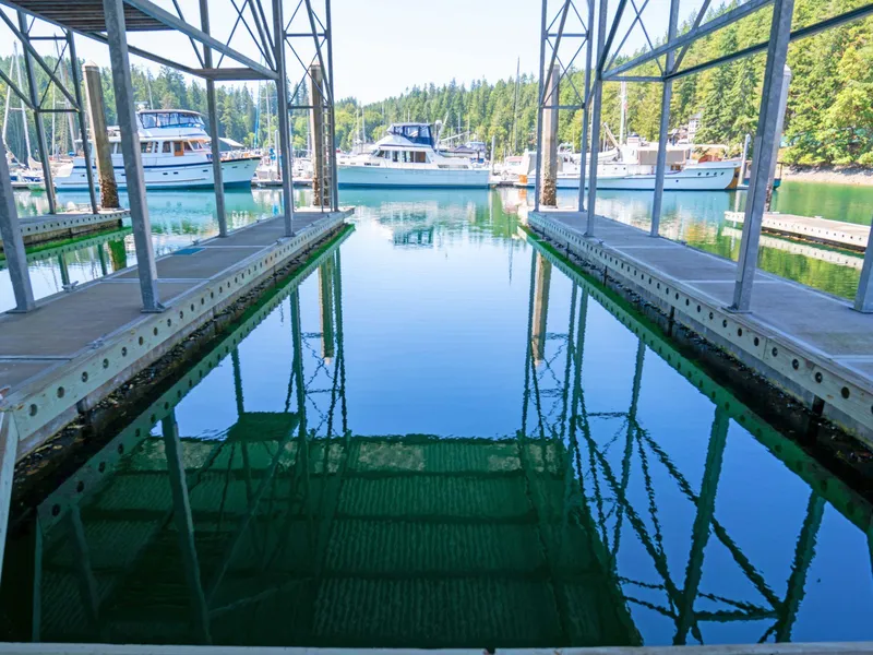 Slide: The Image of Covered Marina Berth - Looking Aft - 2