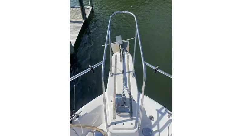 Slide: The Image of Engine of 1986 Carver 3607 Aft Cabin Motor Yacht, Crusader Model 350, blue and red components. - 4