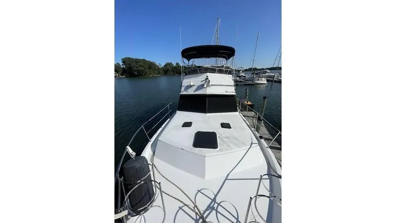 Slide: The Image of Engine compartment of 1986 Carver 3607 Aft Cabin Motor Yacht with Crusader Model 350 engine. - 5