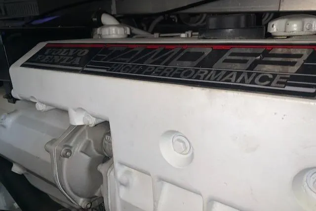 Slide: The Image of Volvo Penta engine in 2005 Carver 444 Cockpit Motor Yacht, high-performance model. - 31