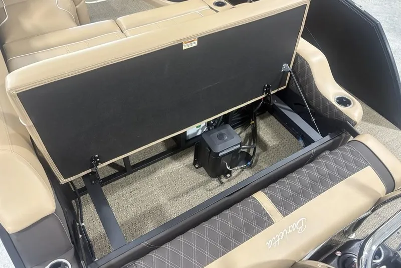 Slide: The Image of 2025 Barletta L25U boat with Mercury outboard motor and rear deck view. - 36