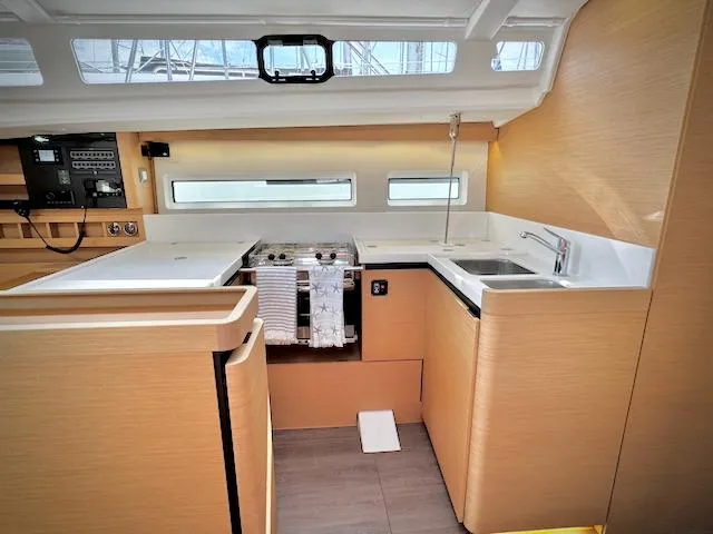 Slide: The Image of Modern kitchen interior of 2023 Jeanneau Sun Odyssey 440 yacht. - 29