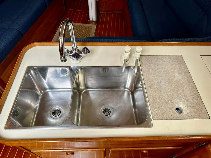 Slide: The Image of Double stainless steel sink in 1998 Sabre 362 yacht galley. - 19