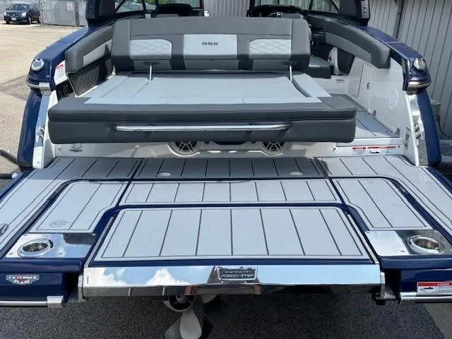 Slide: The Image of 2026 Chaparral SSX 6 boat with spacious rear seating and swim platform. - 22