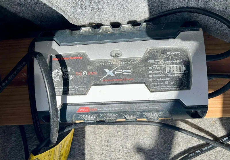 Slide: The Image of Bass Pro Shops XPS battery charger in a 1993 Sea Ray 170 BRLTD boat. - 10