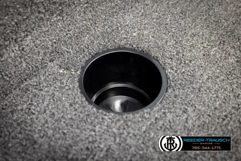 Slide: The Image of Carpeted deck with cup holder on 2026 Lund 1650 Rebel XL SS boat. - 31