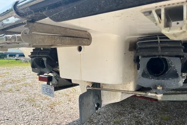 Slide: The Image of Rear view of a 2021 Yamaha Boats 275 SE, showcasing the dual jet propulsion system. - 11