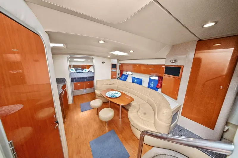 Slide: The Image of Luxurious interior of a 2008 Formula 40 Performance Cruiser with elegant seating and modern amenities. - 6