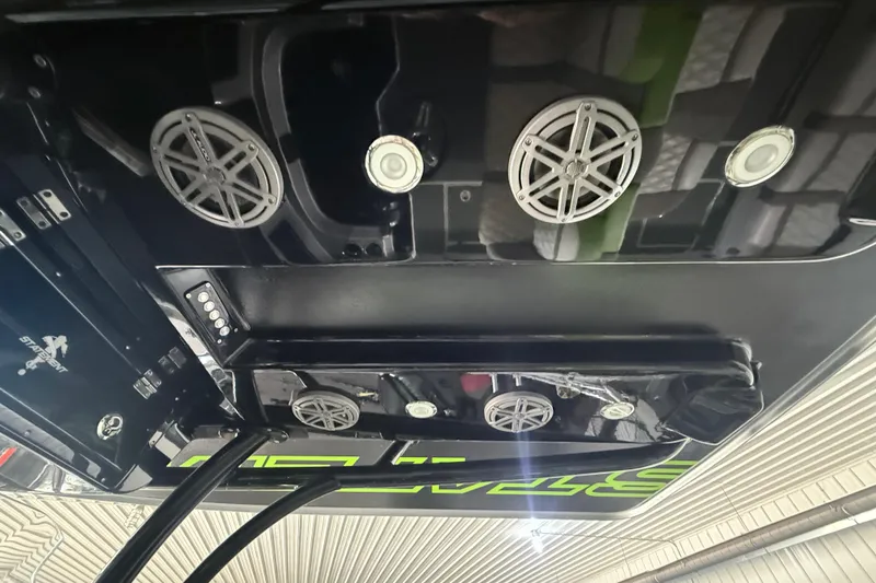 Slide: The Image of 2019 Statement 350 Open boat with advanced audio system and sleek design. - 12