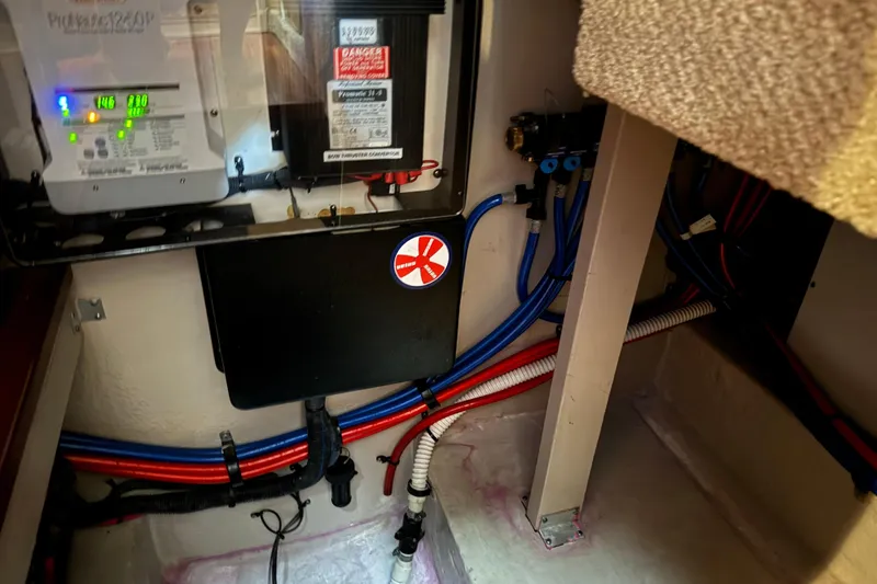 Slide: The Image of Electrical system and wiring inside a 2004 Sea Ray 390 Motor Yacht. - 48