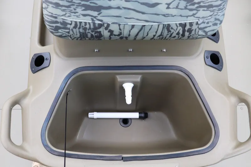 Slide: The Image of 2026 Tracker Grizzly 1860 CC boat seat with integrated storage compartment. - 4